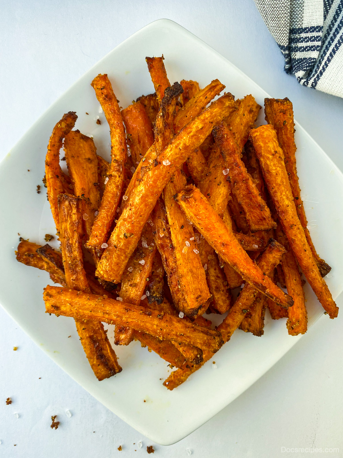 Air Fryer Carrot fries on plate