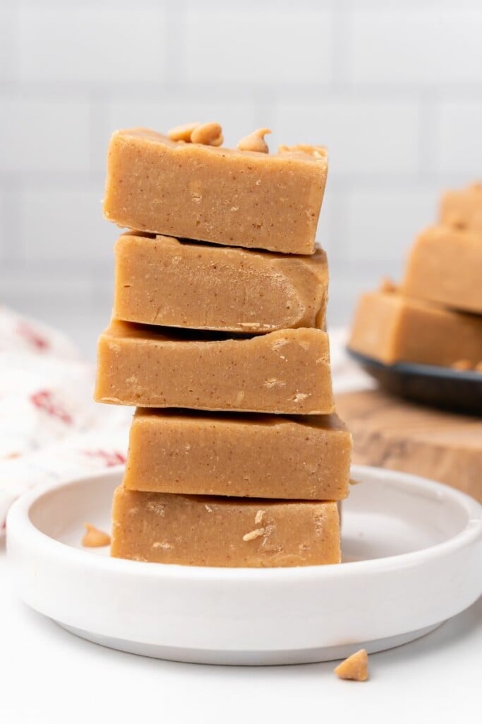 stack of peanut butter fudge