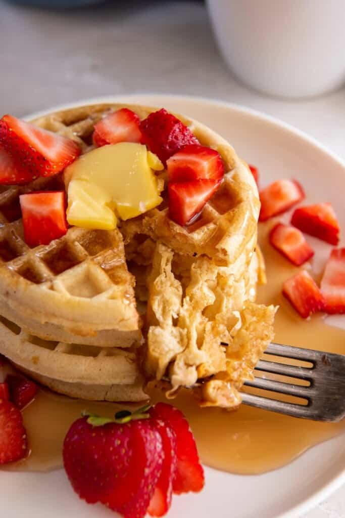 waffles with syrup and berries