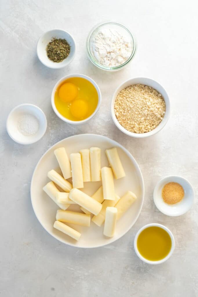 ingredients to make mozzarella sticks in the air fryer