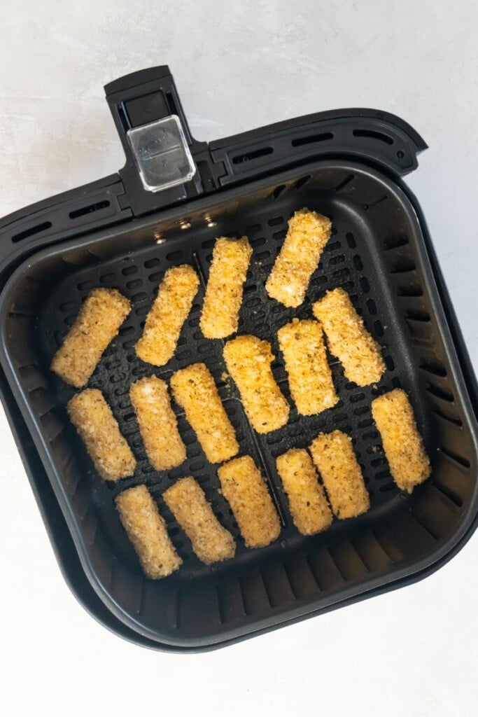 uncooked mozzarella sticks in air fryer