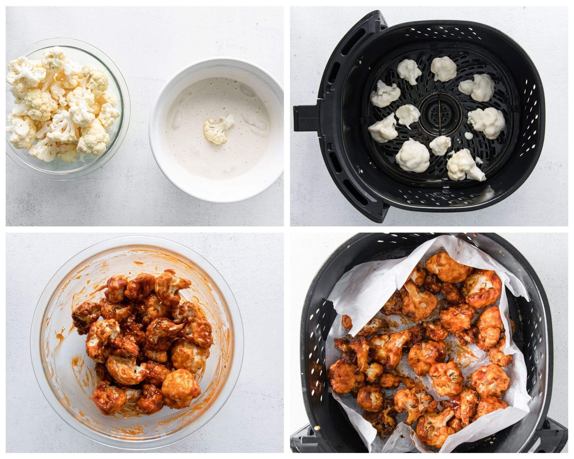 cauliflower-wings process photo collage