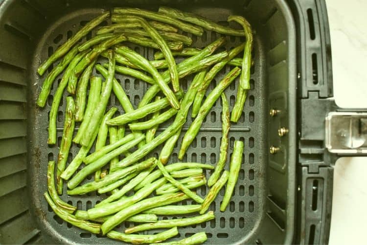 Green Beans inside Air Fryer