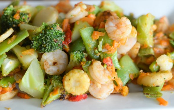 Air Fryer Shrimp and Vegetables