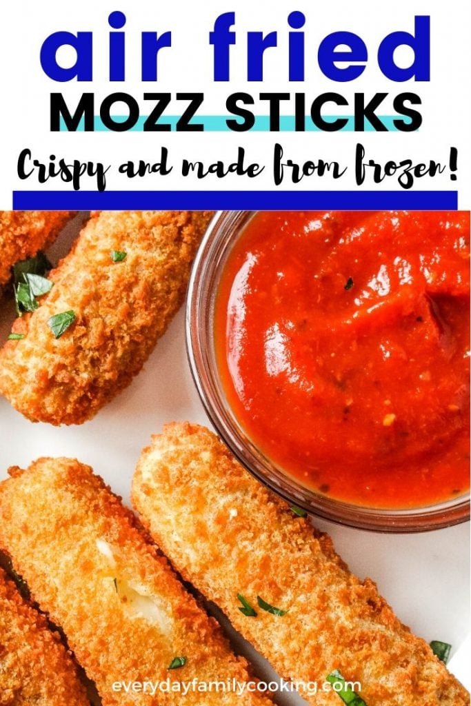 Title and Shown: Air fried mozz sticks; cripsy and made from frozen