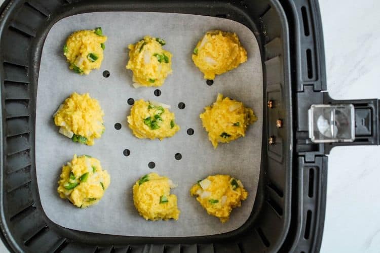 Raw hush puppies in air fryer