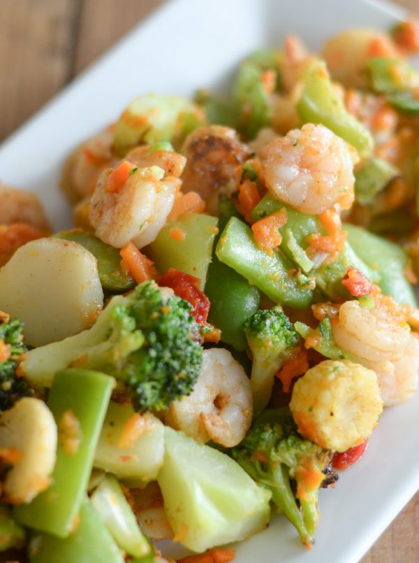 Air Fryer Shrimp and Vegetables