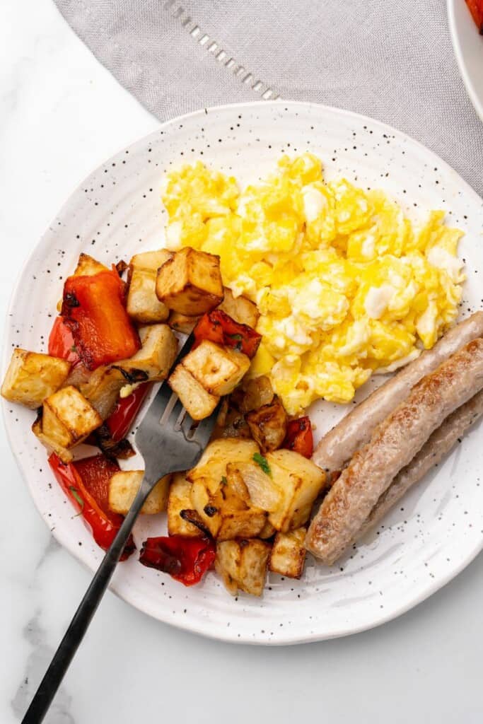 fork with some breakfast potatoes