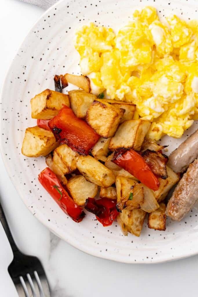 air fryer breakfast potatoes with onions