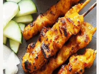 Air Fryer Chicken Satay with Peanut