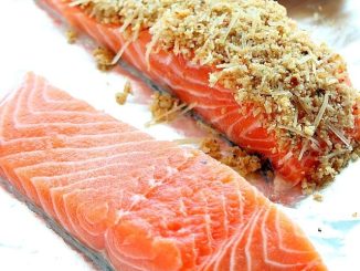 Air Fryer Salmon with Garlic Parmesan Crust