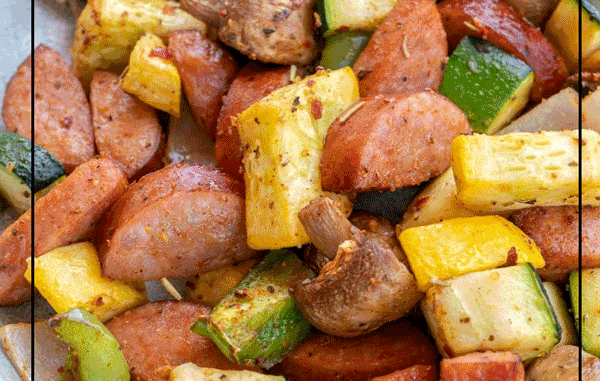 Air Fryer Sausage and Veggies