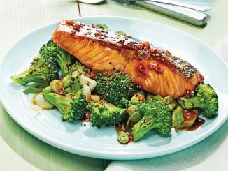 Air Fryer Teriyaki Salmon Fillets with Broccoli