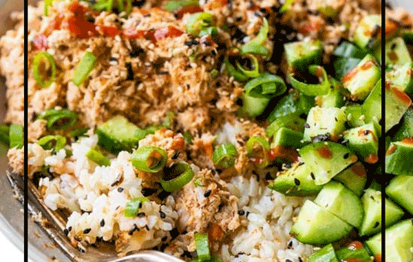 Air Fryer Spicy Canned Salmon Bowls