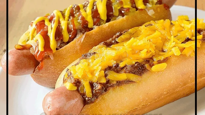 AIR FRYER CHILI CHEESE HOT DOGS