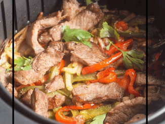 Air fryer beef fajitas with spicy parmesan corn