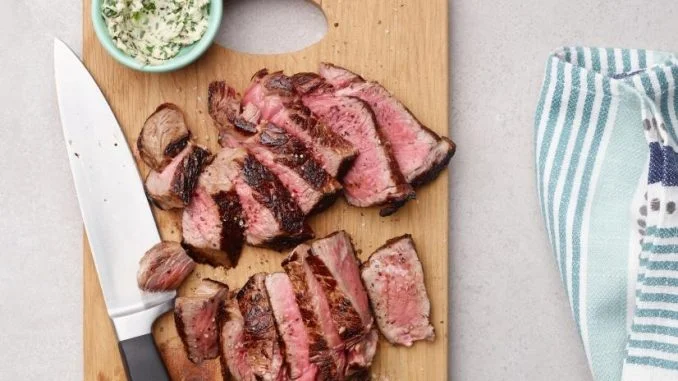 Air Fryer Steak with Garlic-Herb Buttern