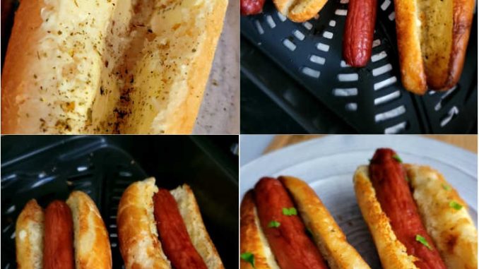 AIR FRYER HOT DOGS WITH CRISPY BUNS