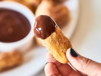 Air Fryer Churro Bites with Chocolate Dipping Sauce