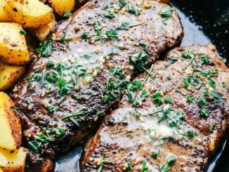 Air Fryer Garlic Butter Steak And Potatoes Skillet