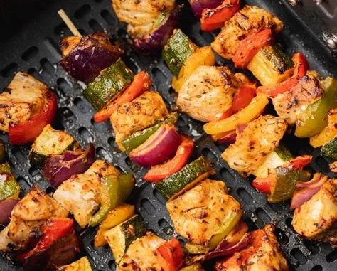 Air Fryer Grilled Chicken Kebabs or kabobs Air Fryer Chicken Kabobs
