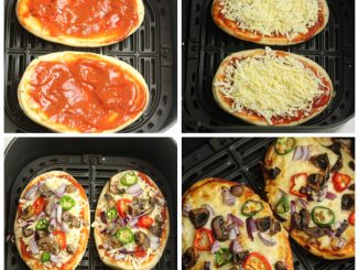 homemade air fryer pizza with naan bread in just 10 minutes