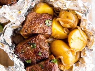 Air Fryer Garlic Butter Steak And Potato Foil Packets