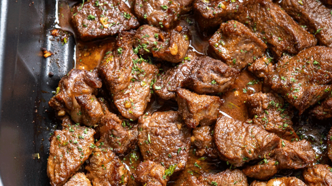 Air Fryer Garlic Butter Steak Bites: