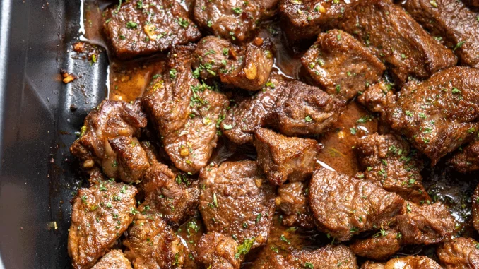 Air-Fryer-Garlic-Butter-Steak-Bites Air Fryer Garlic Butter Steak Bites: