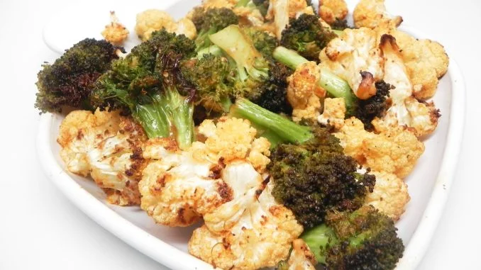 Air Fryer Roasted Broccoli and Cauliflower Air Fryer Roasted Broccoli and Cauliflower