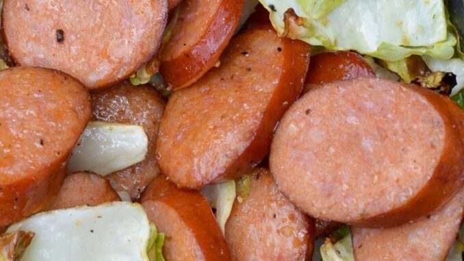 Air Fryer Cabbage and Sausage